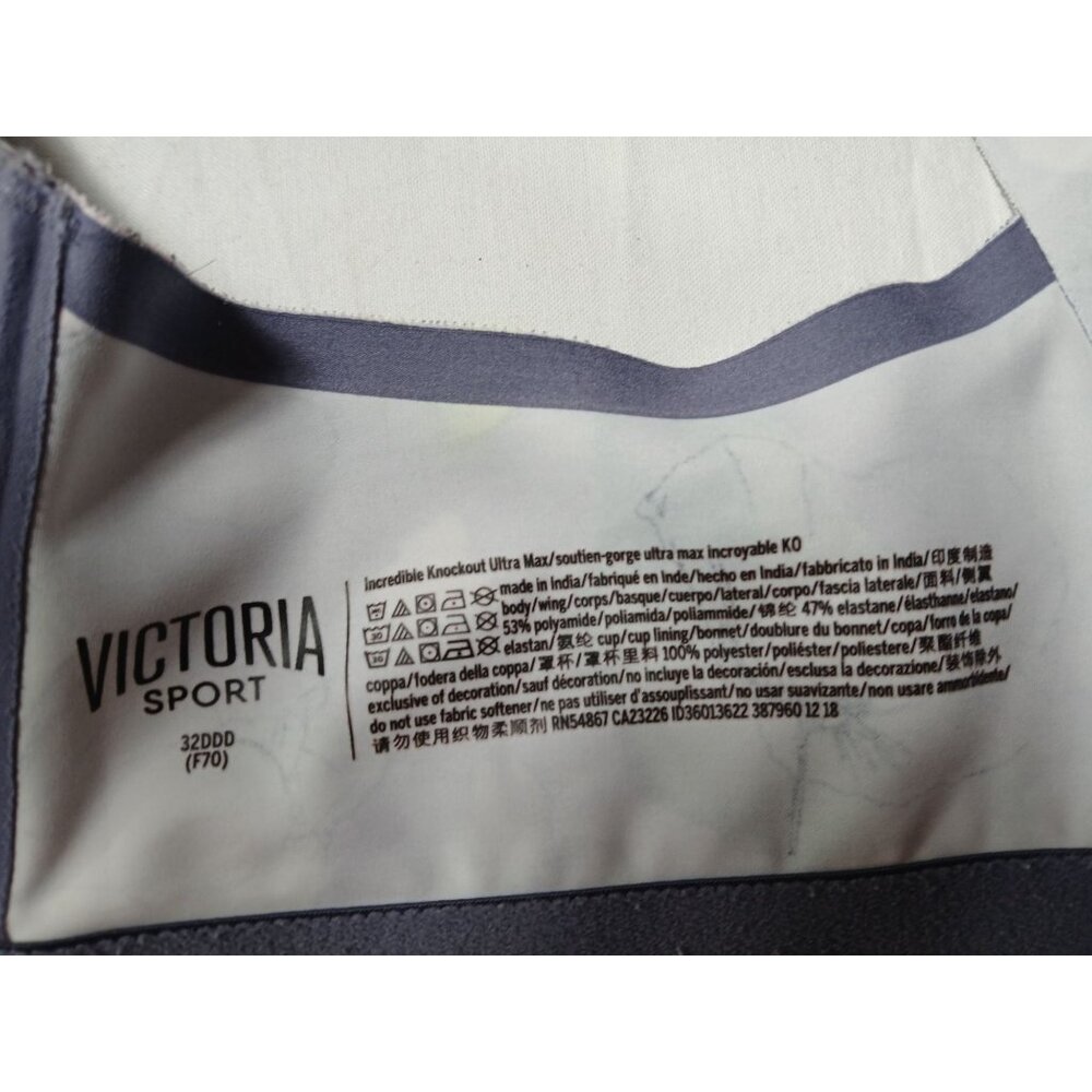 Victorias Secret Sport Floral Zip Sports Bra 32DDD Incredible Knockout Ultra Max - Picture 10 of 12